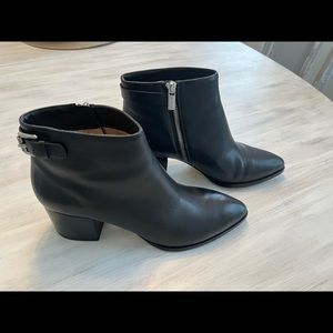 Black Leather Michael Kors Ankle Boots Size 9.5